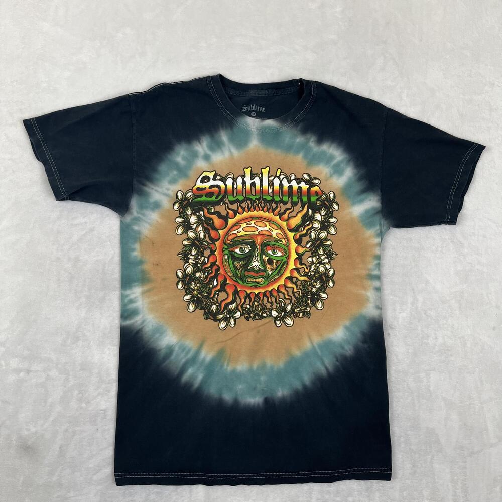 Sublime T-Shirt Mens Medium Multicolor Sun Logo Tie Dye Band Graphic Rock Retro